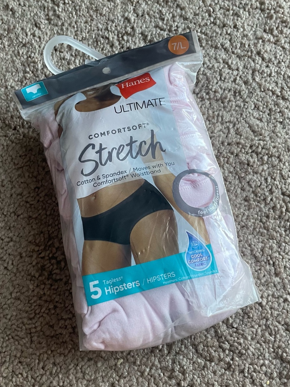 Hanes Ultimate Comfortsoft Stretch Cotton Hipsters panties